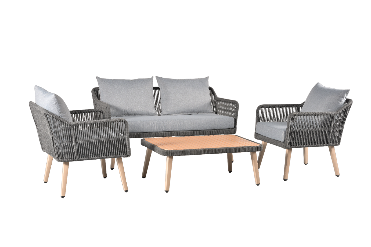 Luxury Patio Garden Set Outdoor Furniture Rope Table And Chair Modern